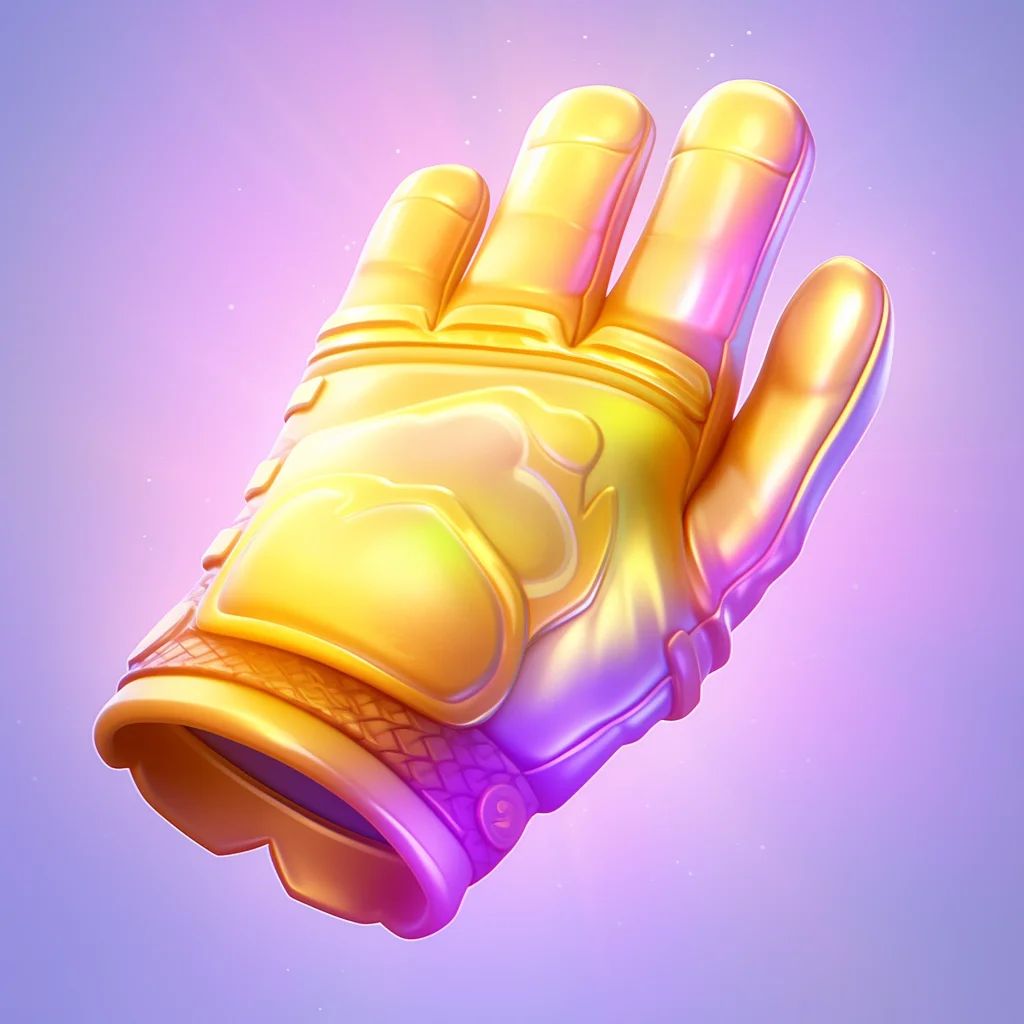 3D glove cartoon golden cute icon game lovely