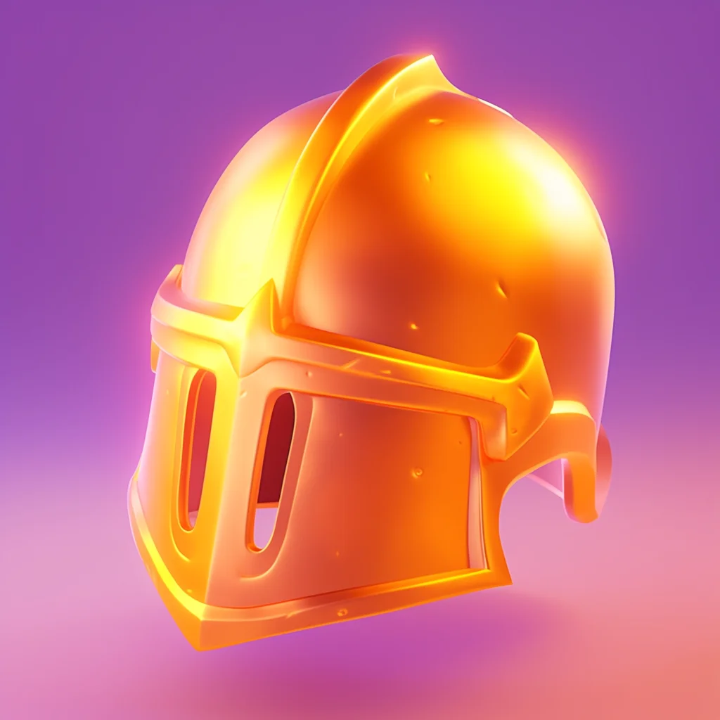 3D helmet cartoon golden cute icon game lovely