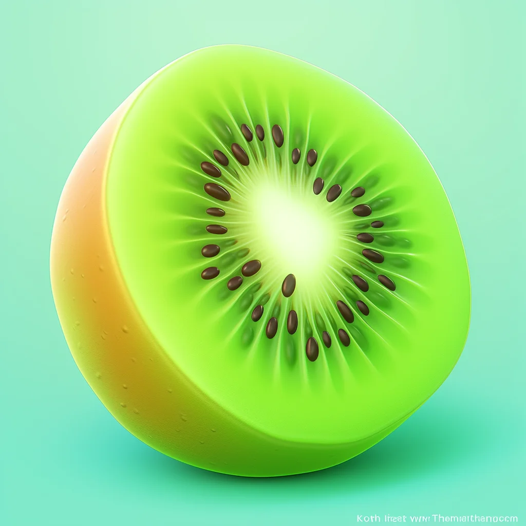 3D kiwi cartoon fruit cute icon game lovely