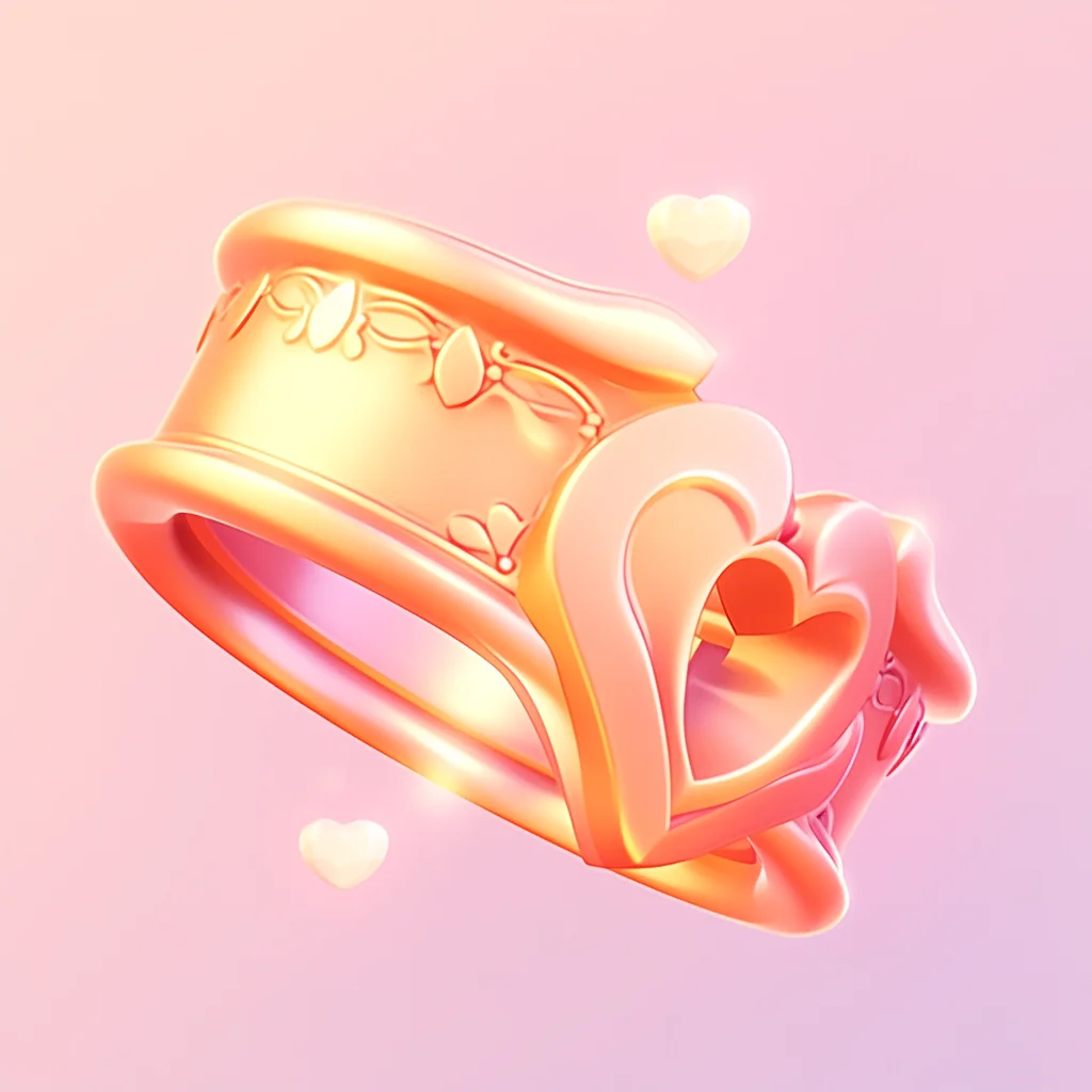 3D ring cartoon golden cute icon game lovely