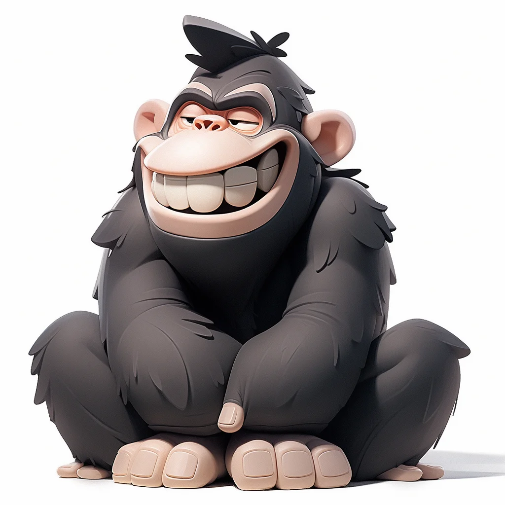 3D smile cute cartoon C4D blindbox toy popmart gorilla