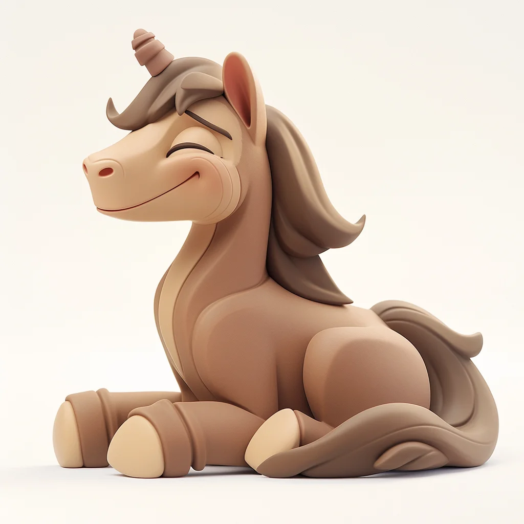 3D smile cute cartoon C4D blindbox toy popmart horse