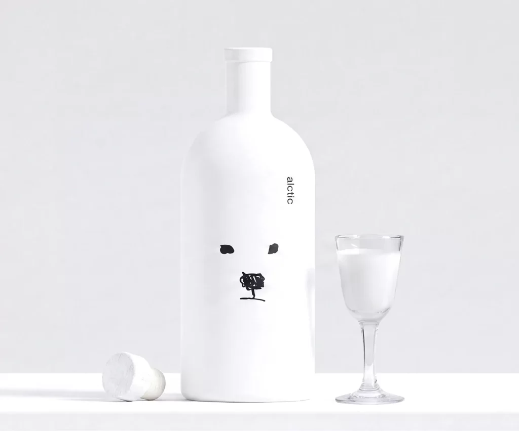 Alctic Milk Vodka White Minimalist Simple Packaging