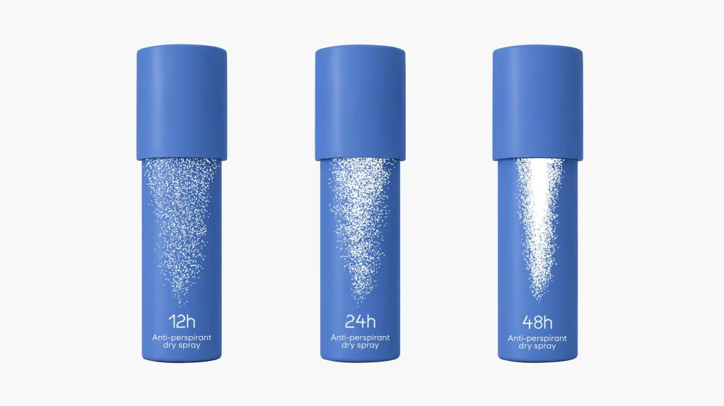 Brisk Anti-perspirant dry spray Cylindrical Shape Packaging