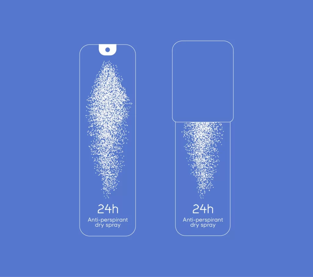 Brisk Anti-perspirant dry spray White Outlines Packaging