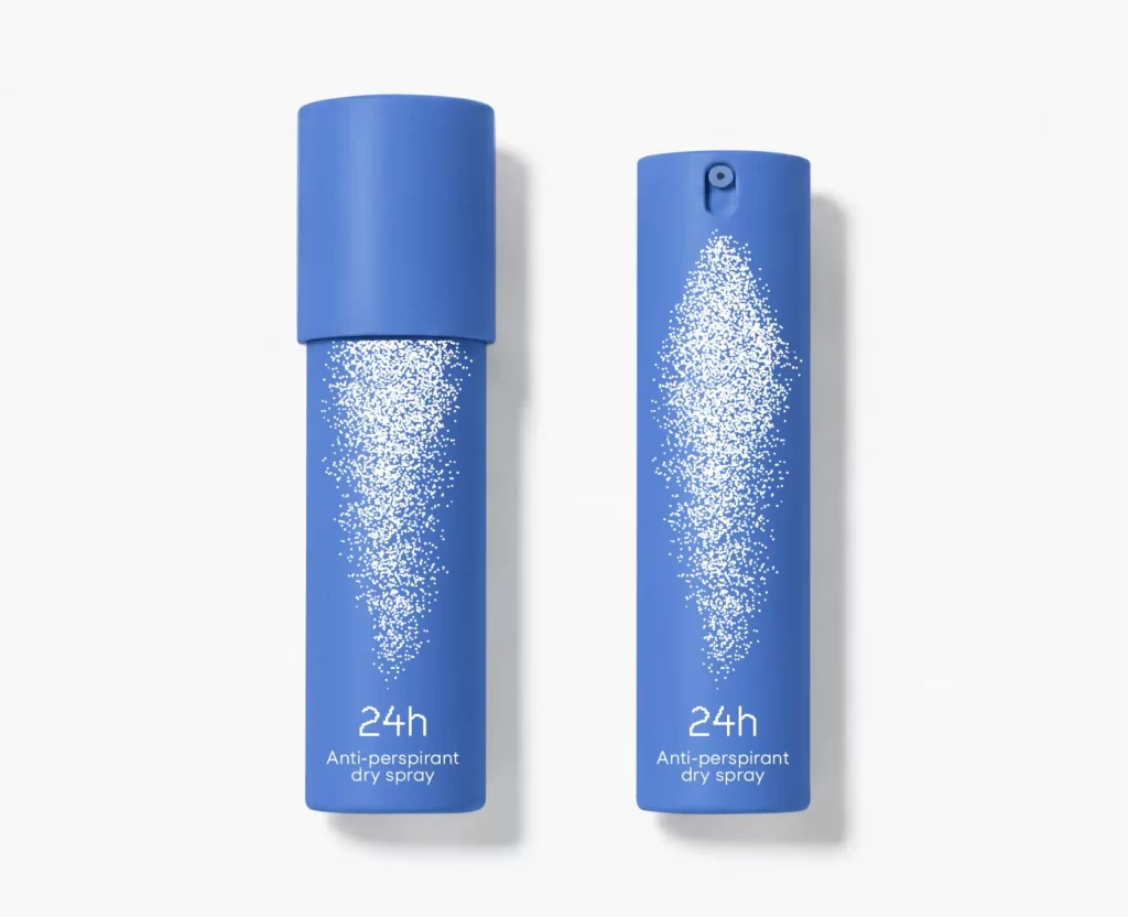 Brisk Anti-perspirant dry spray White Speckled Resembling Packaging