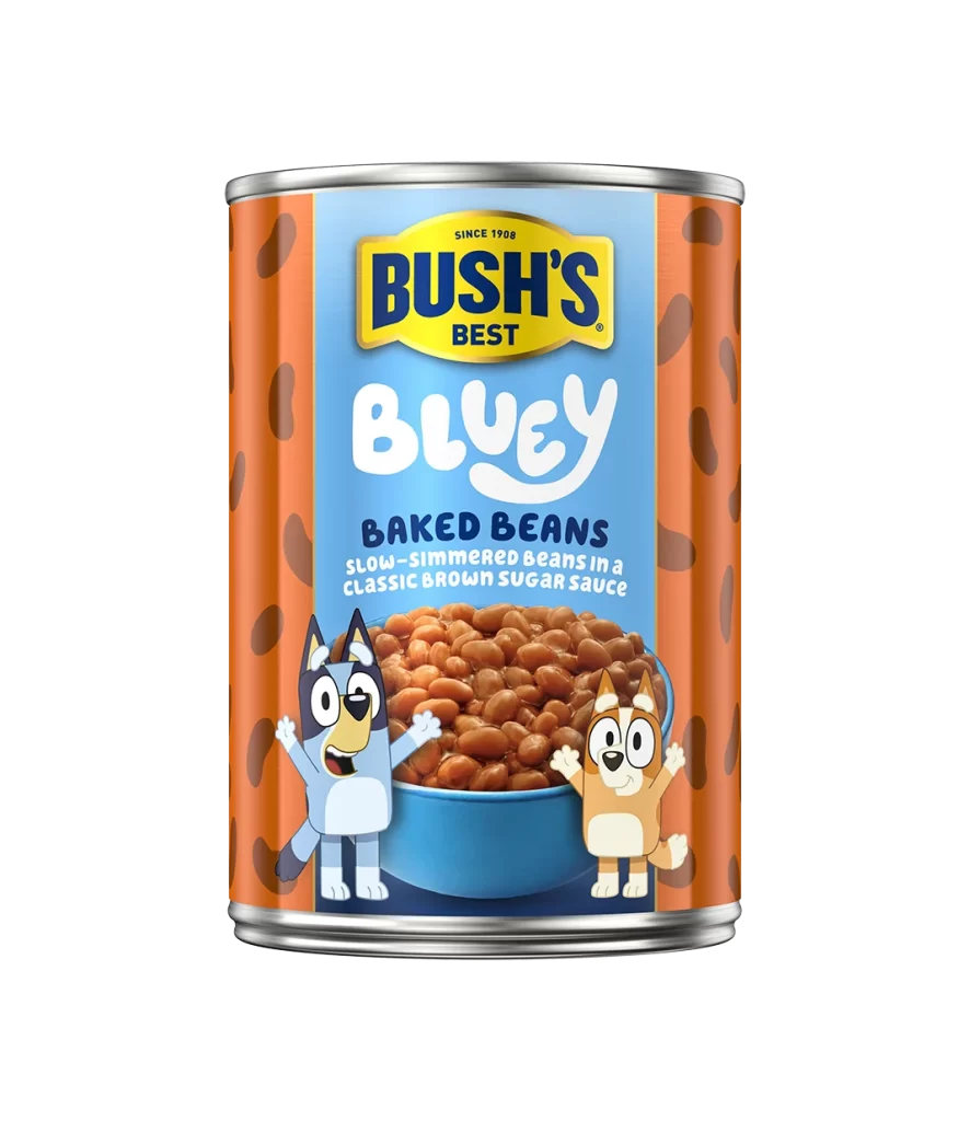 Bush’s Best Bluey Baked Beans Packaging