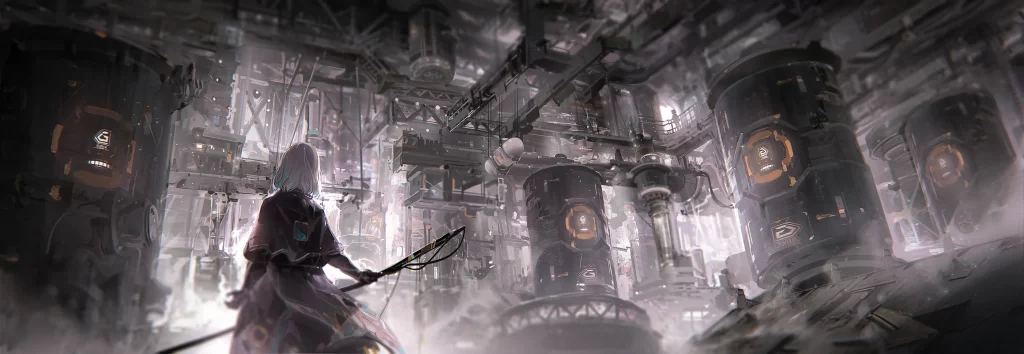 Character in a futuristic setting Sci-Fi Art 1080p Wallpaper