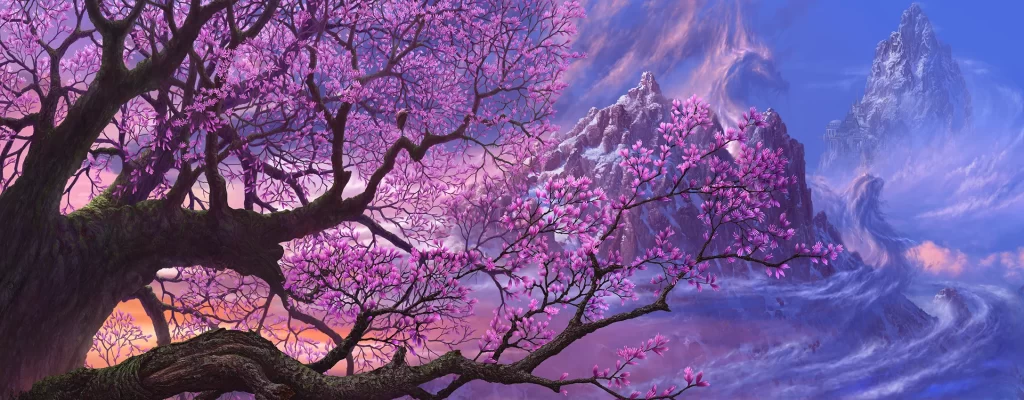 Cherry Blossom Tree Digital Art 1080p Wallpaper