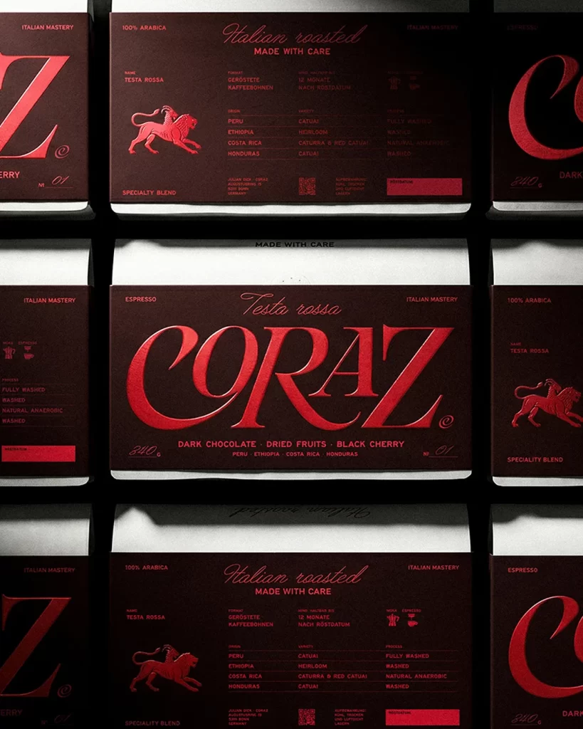 Coraz Dark Chocolate Rectangular Color Packaging