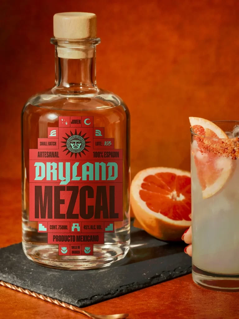 Dryland Mezcal Clear Glass Wooden Packaging