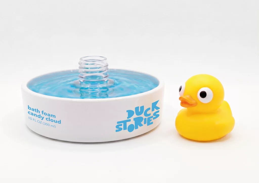 Duck Stories Bath Foam White Cylindrical Candy Packaging