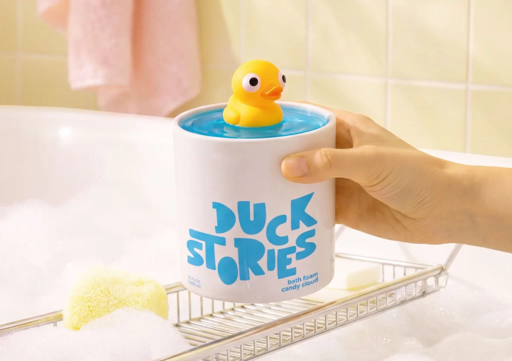 Duck Stories Bath Foam White Cylindrical Packaging