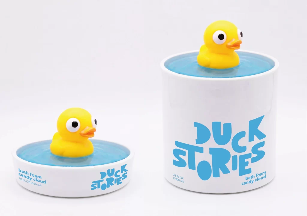 Duck Stories Bath Foam White Cylindrical Predominantly Packaging