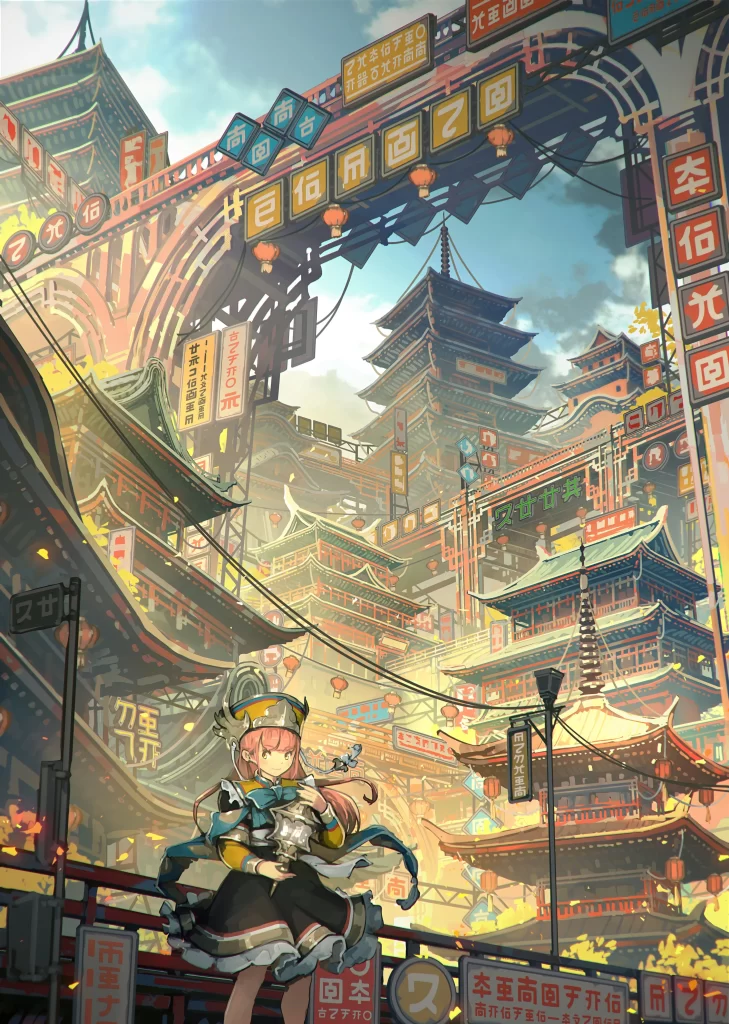 Fantasy Cityscape Digital Art 2K Wallpaper