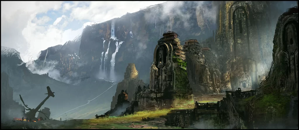 Fantasy Landscape Art 1080p Green Sun Wallpaper