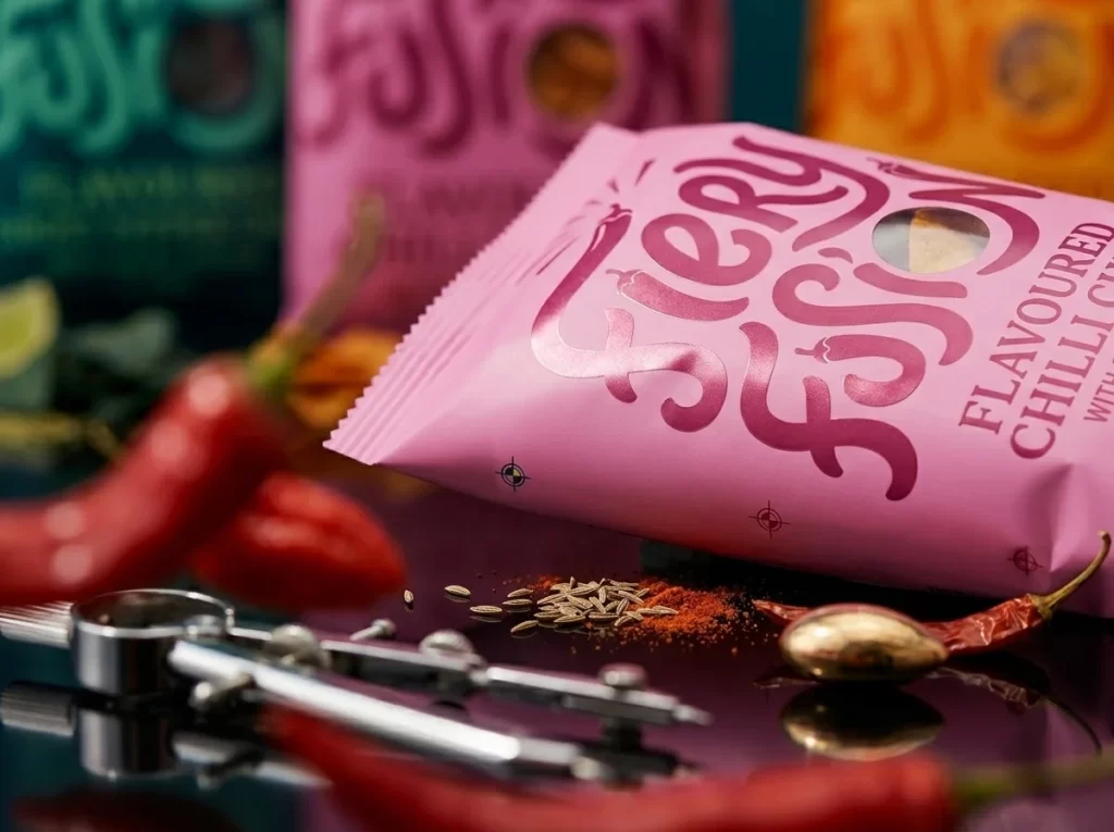Fiery Fusion Chili Flavored Snack Packaging