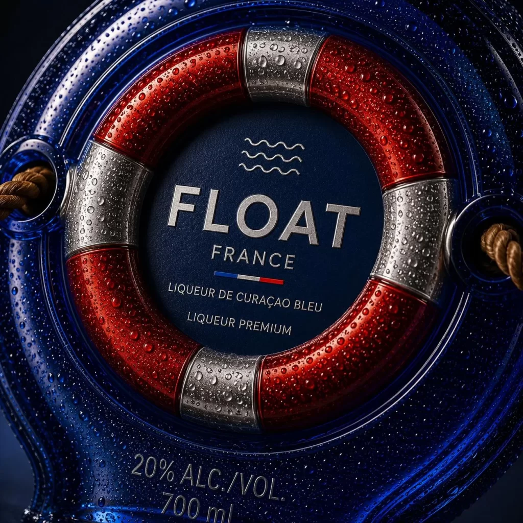 Float Liqueur de Curaçao Bleu Lifebuoy Around Packaging