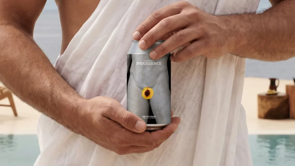 Indulgence Craft Beer Silver Black Humorous Packaging