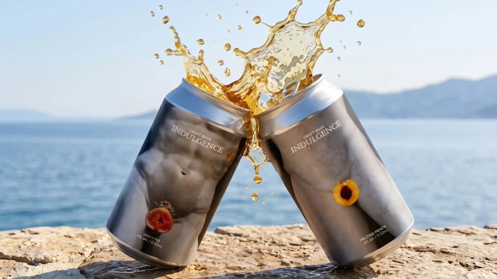 Indulgence Craft Beer Sleek Metallic Packaging