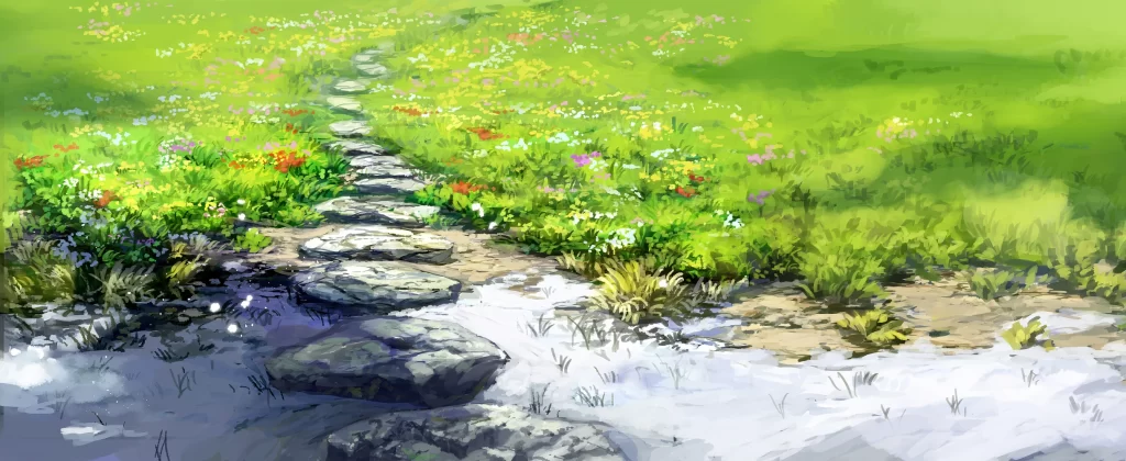 Landscape Digital Art 1080p Red Green Wallpaper