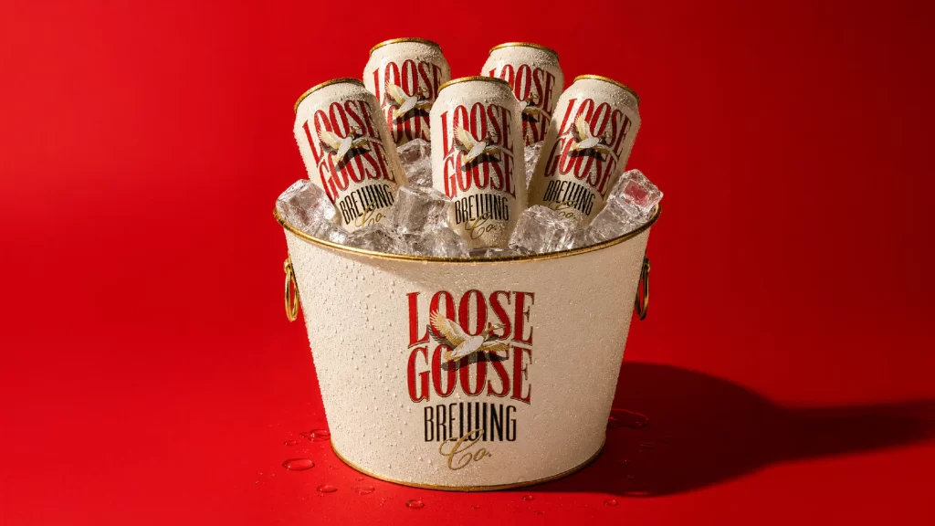 Loose Goose Brewery Craft Beer White Bucket Packaging