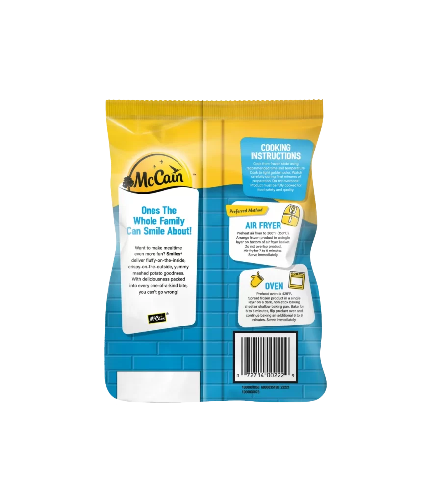 McCain Mashed Potatoes Packaging
