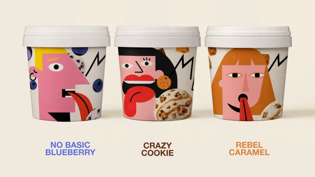 Melt Ice Cream Three Distinct Packaging