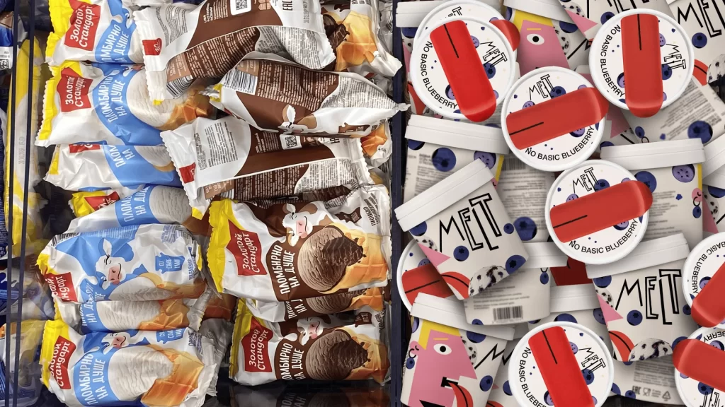 Melt Ice Cream White Brown Packaging