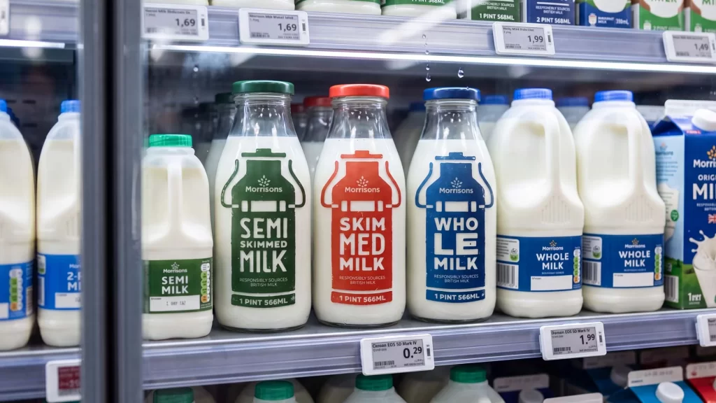 Morrisons Milk Clear Glass Packaging
