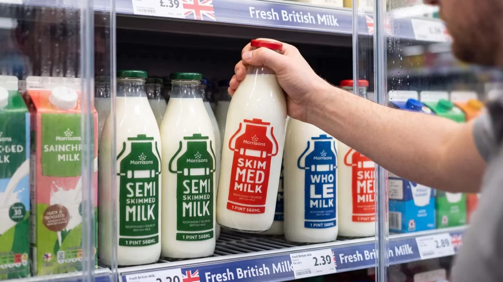 Morrisons Skimmed Milk Packaging