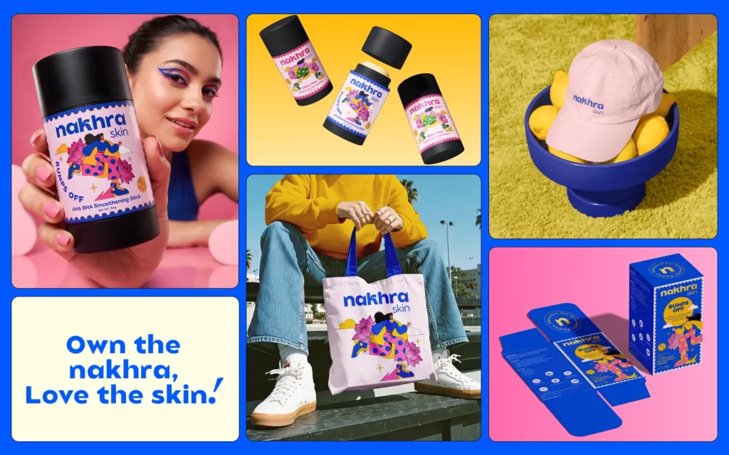 Nakhra Skincare Playful Colorful Illustration Packaging