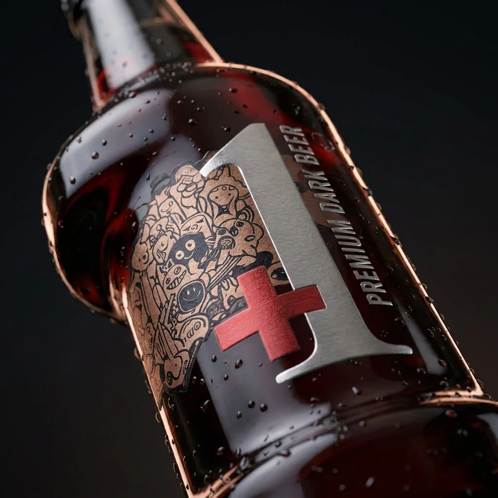 Number Premium Dark Beer Brown Condensation Packaging