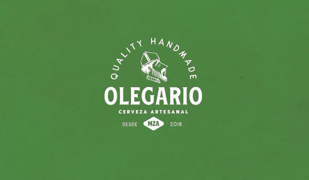 Olegario Cerveza Artesanal Green White Packaging