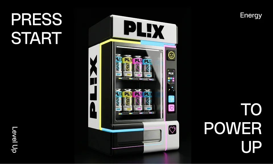 PLX Energy Drink Vending Machine Packaging