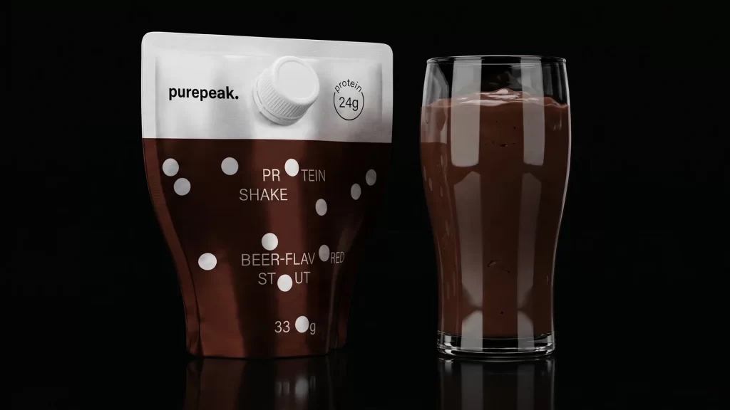 Purepeak Protein Shake Pouch White Brown Packaging