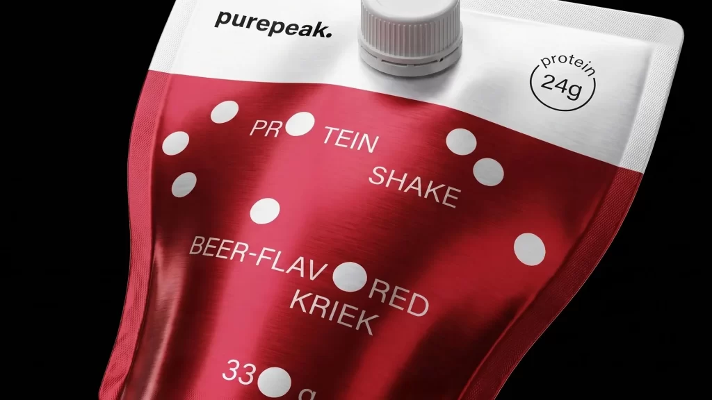 Purepeak Protein Shake Pouch White Middle Packaging