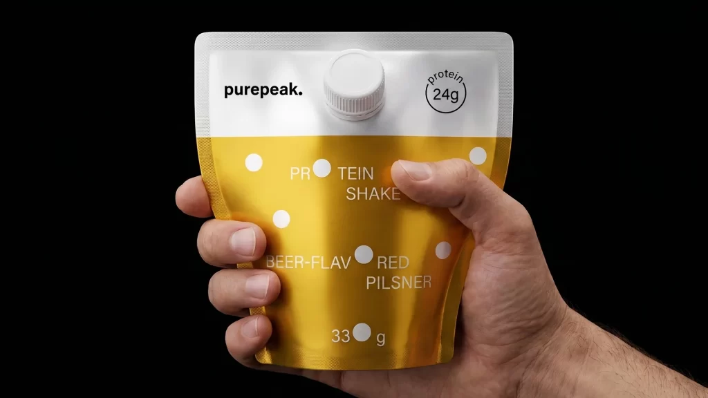 Purepeak Protein Shake Yellow Pouch Packaging
