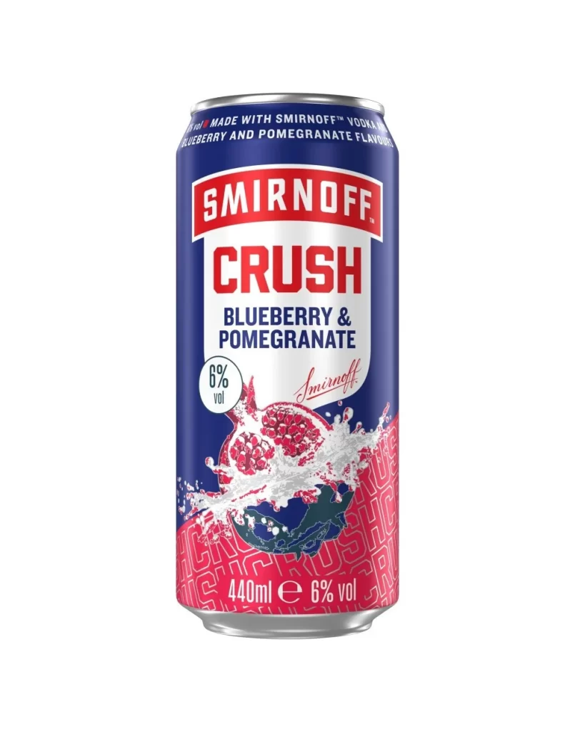 Smirnoff Crush Blueberry & Pomegranate Can Packaging