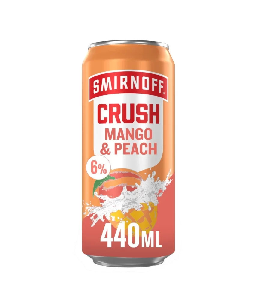 Smirnoff Crush Mango & Peach Can Packaging