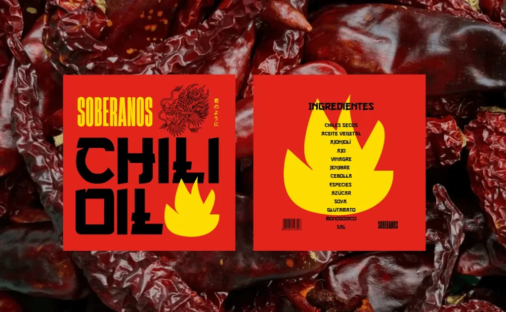 Soberanos Chili Oil Black Yellow Packaging