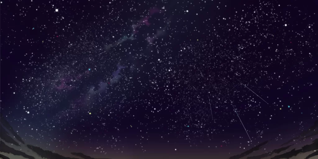 Starry Night Sky Digital Art 1080p Blue Red Wallpaper