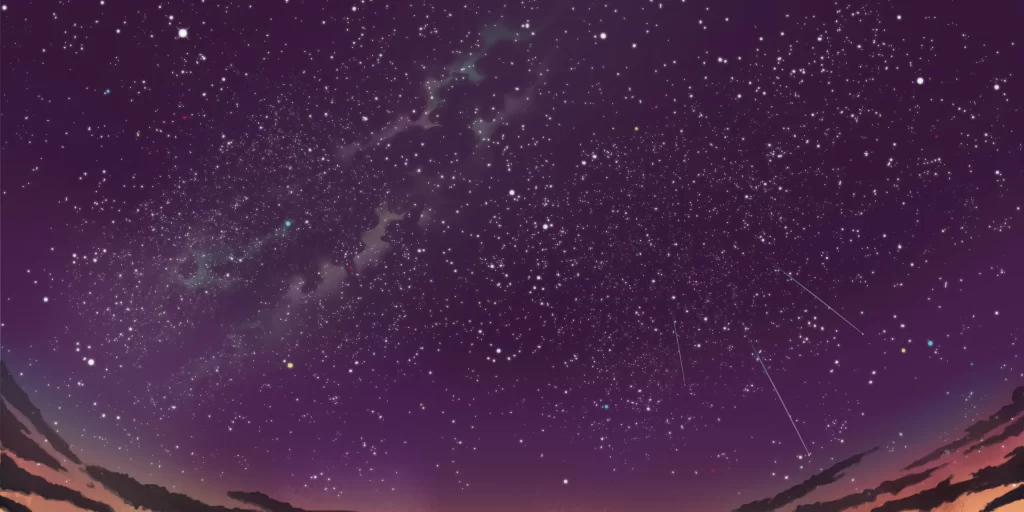 Starry Night Sky Digital Art 1080p Red Purple Wallpaper
