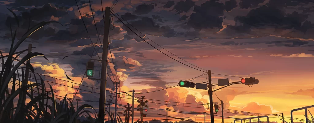 Sunset Landscape Digital Art 1080p Red Purple Wallpaper