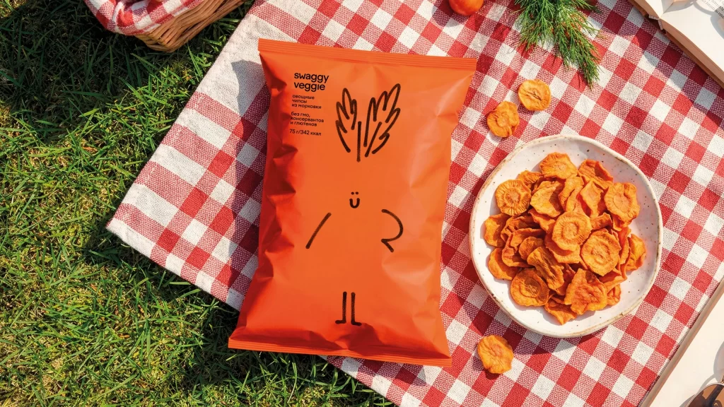 Swaggy Veggie Chips Orange Pouch Packaging