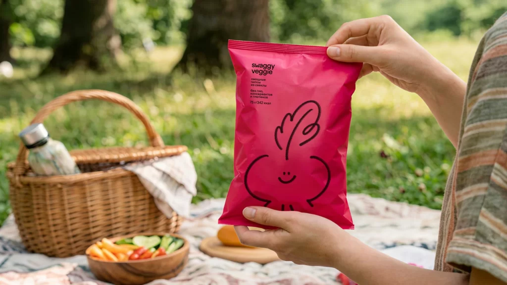 Swaggy Veggie Vegetable Chips Bright Pouch Packaging