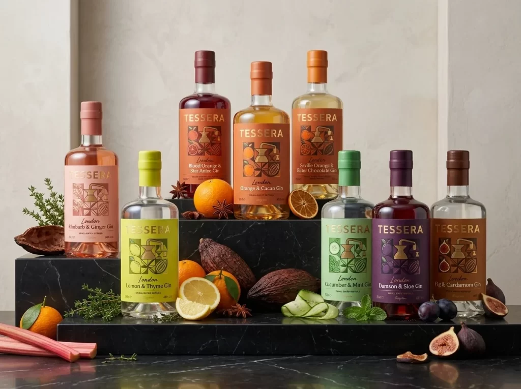 Tessera Gin Variety Bottles Packaging