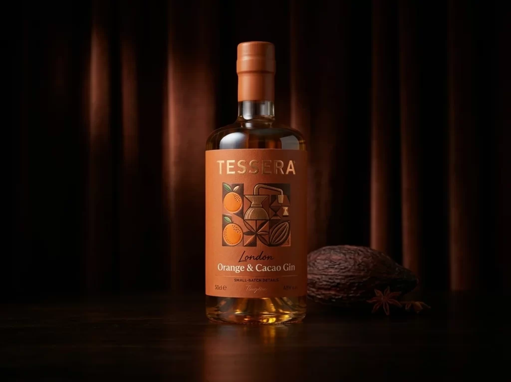 Tessera London Orange & Cacao Gin Packaging