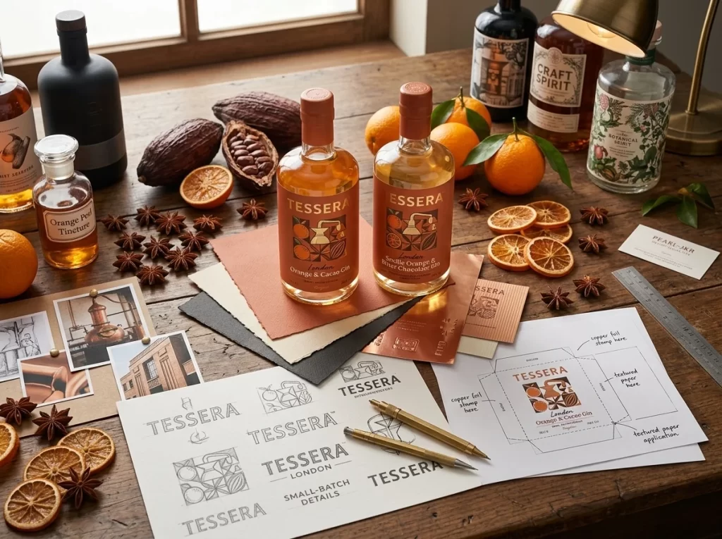 Tessera London Orange & Chocolate Gin Packaging