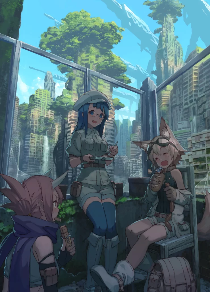 Three characters Digital Art 2K Wallpaper
